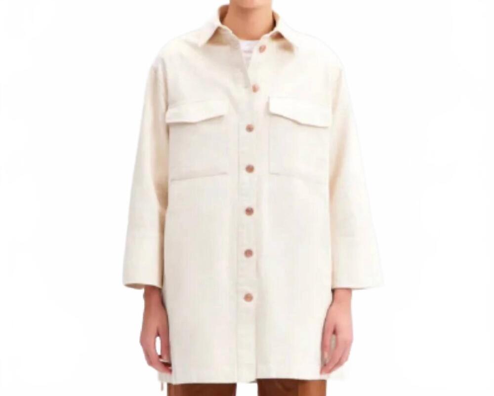 NEW TOUCHE PRIVE denim macrame shirt jacket in cream